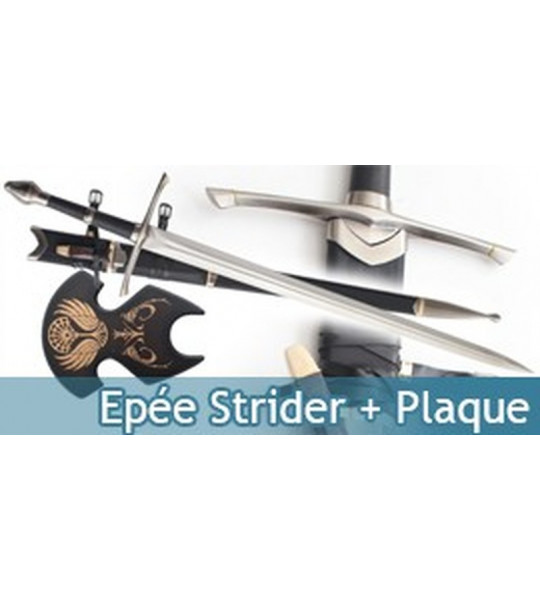 Aragorn Epée - Strider + Plaque + Fourreau + Couteau