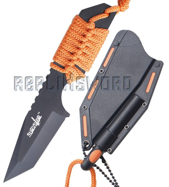 Achat Couteau de Camping Pas Cher, Couteau de Cou, HK-762OR - Repliksword