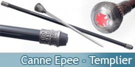 Canne Epee Templiere Chevalier Croix Rouge