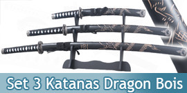 Set 3 Katanas en Bois...